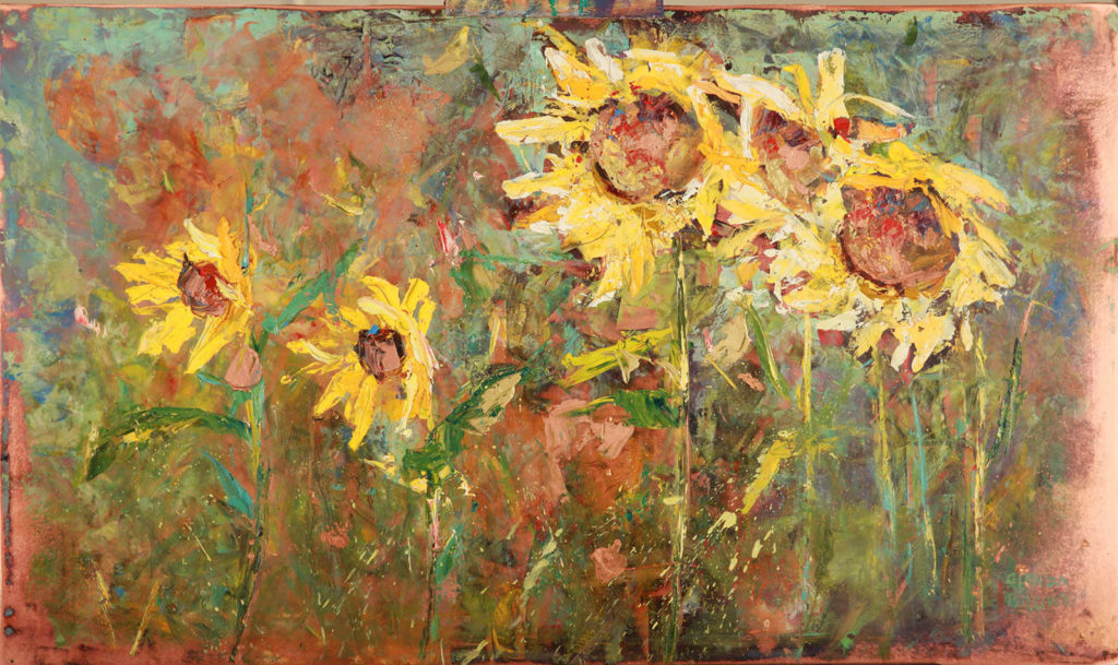 Glenda Brown Life on Canvas or Copper sunflowers