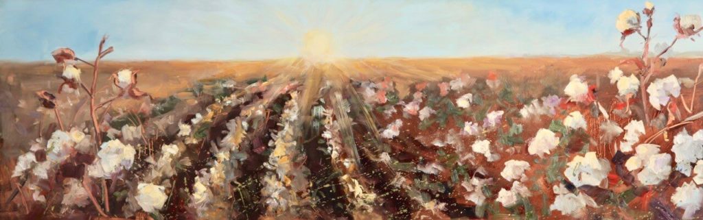 Glenda Brown cotton field rows on copper